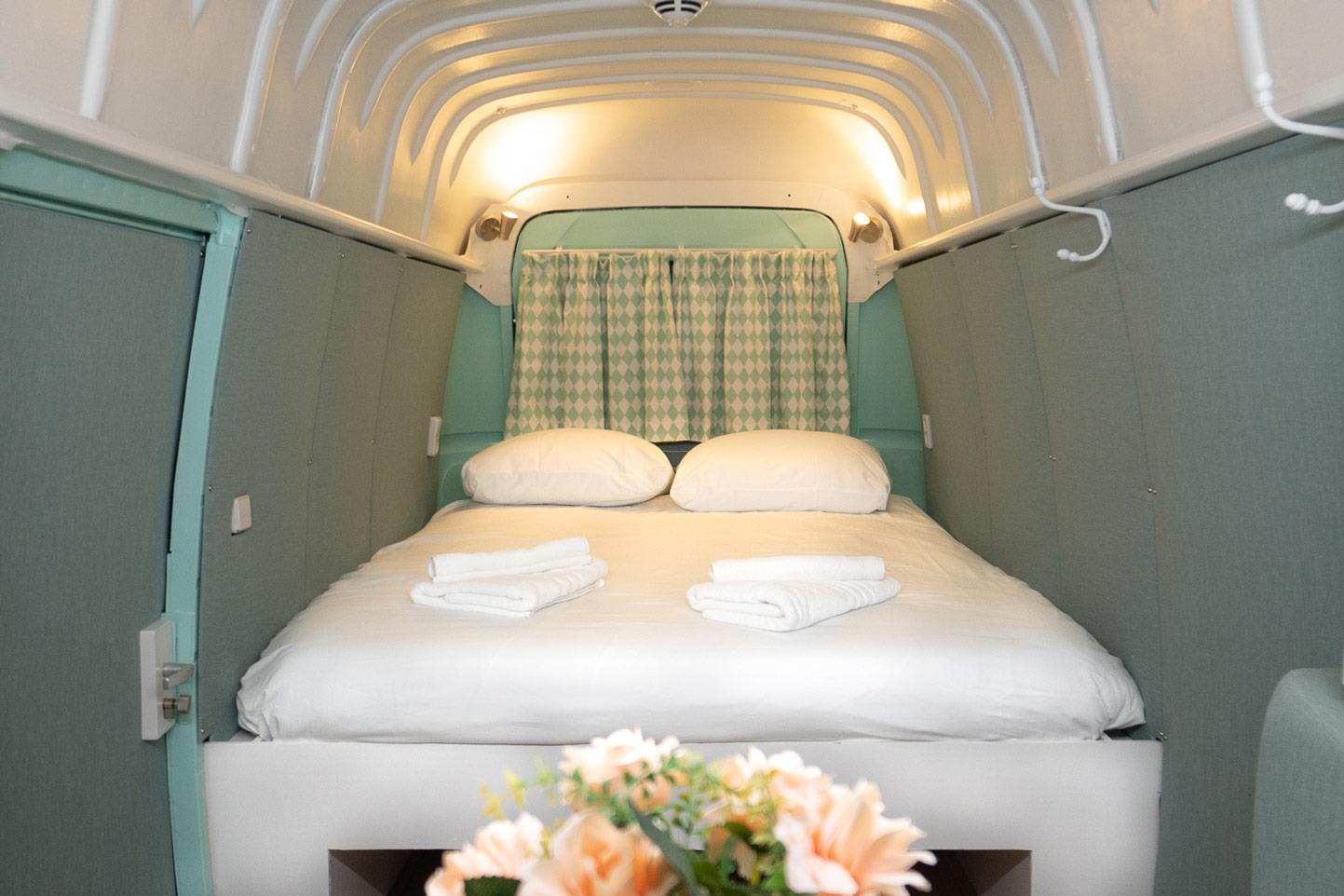 Bed in Camper bus Outside Inn Amsterdam indoor camping 